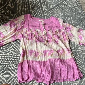 Spell X Revolve coco lei pink blouse